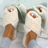 COASIE Hamptons Super Soft Cosy Warm Slippers In Beige White