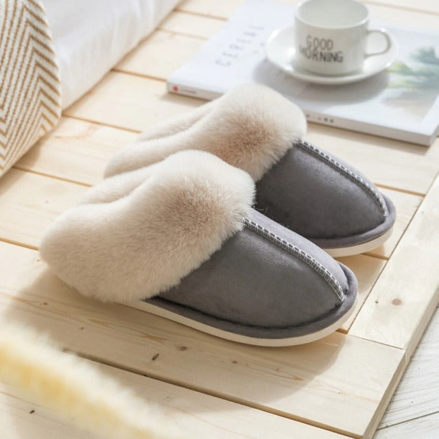 COASIE Cosy Soft Warm Slippers For Women In Grey Color