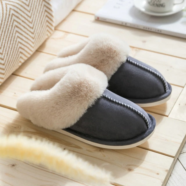 COASIE Cosy Soft Warm Slippers For Women In Dark Grey Color